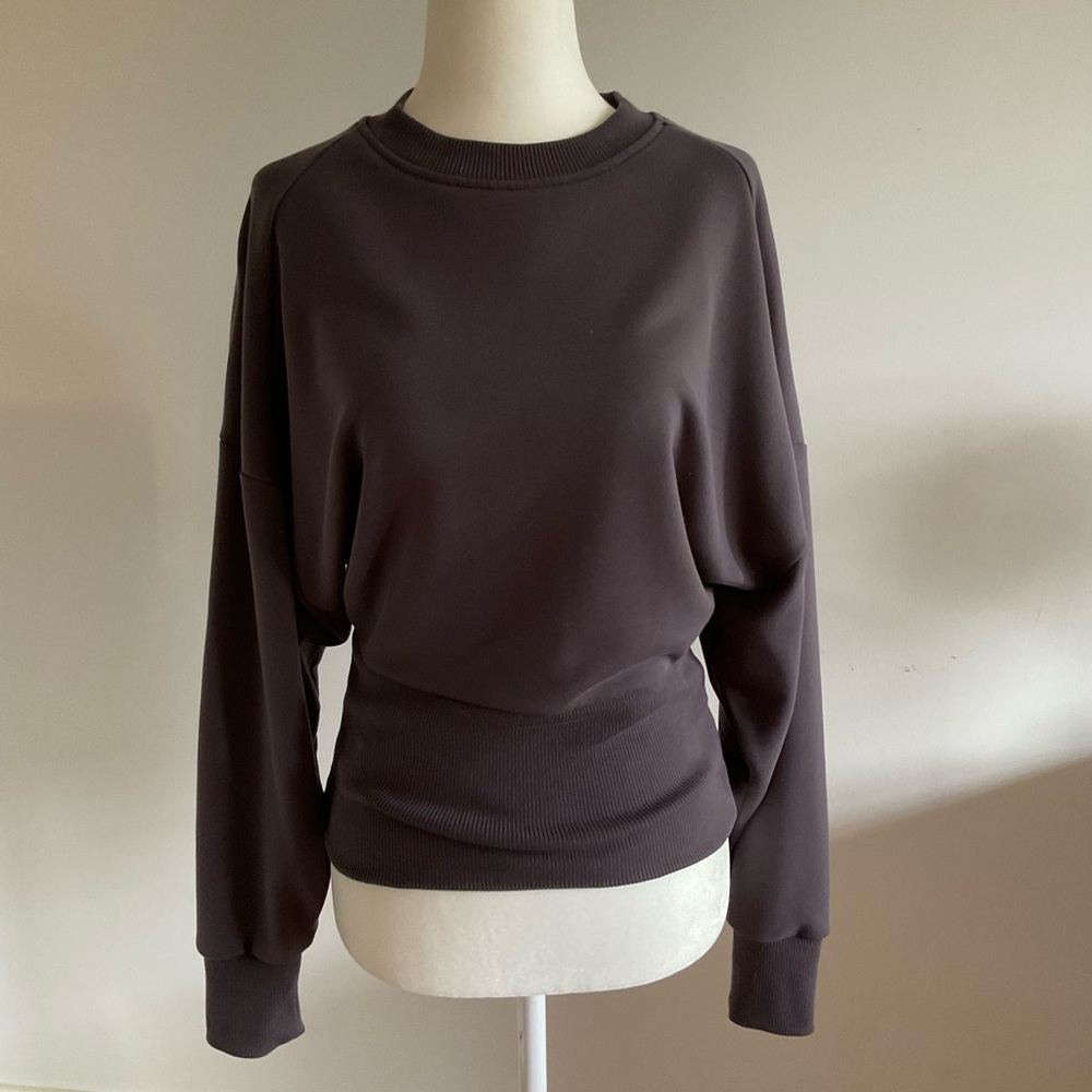 Athleta Dark Gray Crewneck Sweatshirt XSP